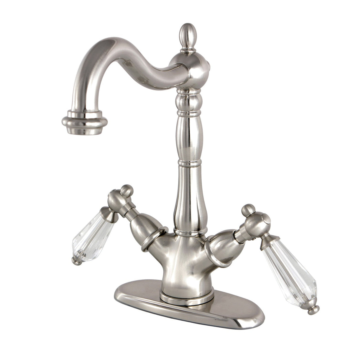 Wilshire KS1498WLL Two-Handle 1-or-3 Hole Deck Mount Vessel Faucet, Brushed Nickel