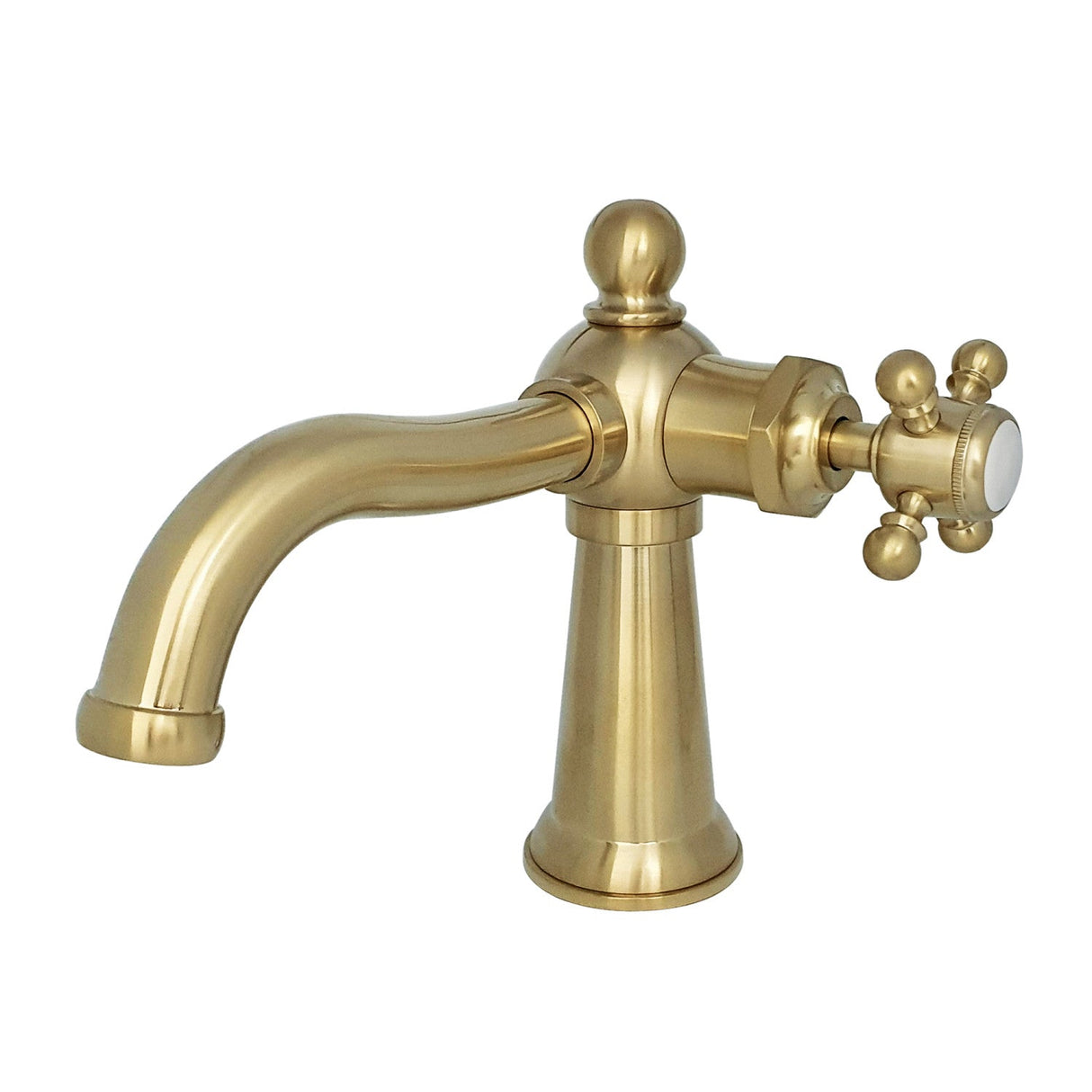 Nautical KS154BXBB Single-Handle 1-Hole Deck Mount Bathroom Faucet with Push Pop-Up, Brushed Brass