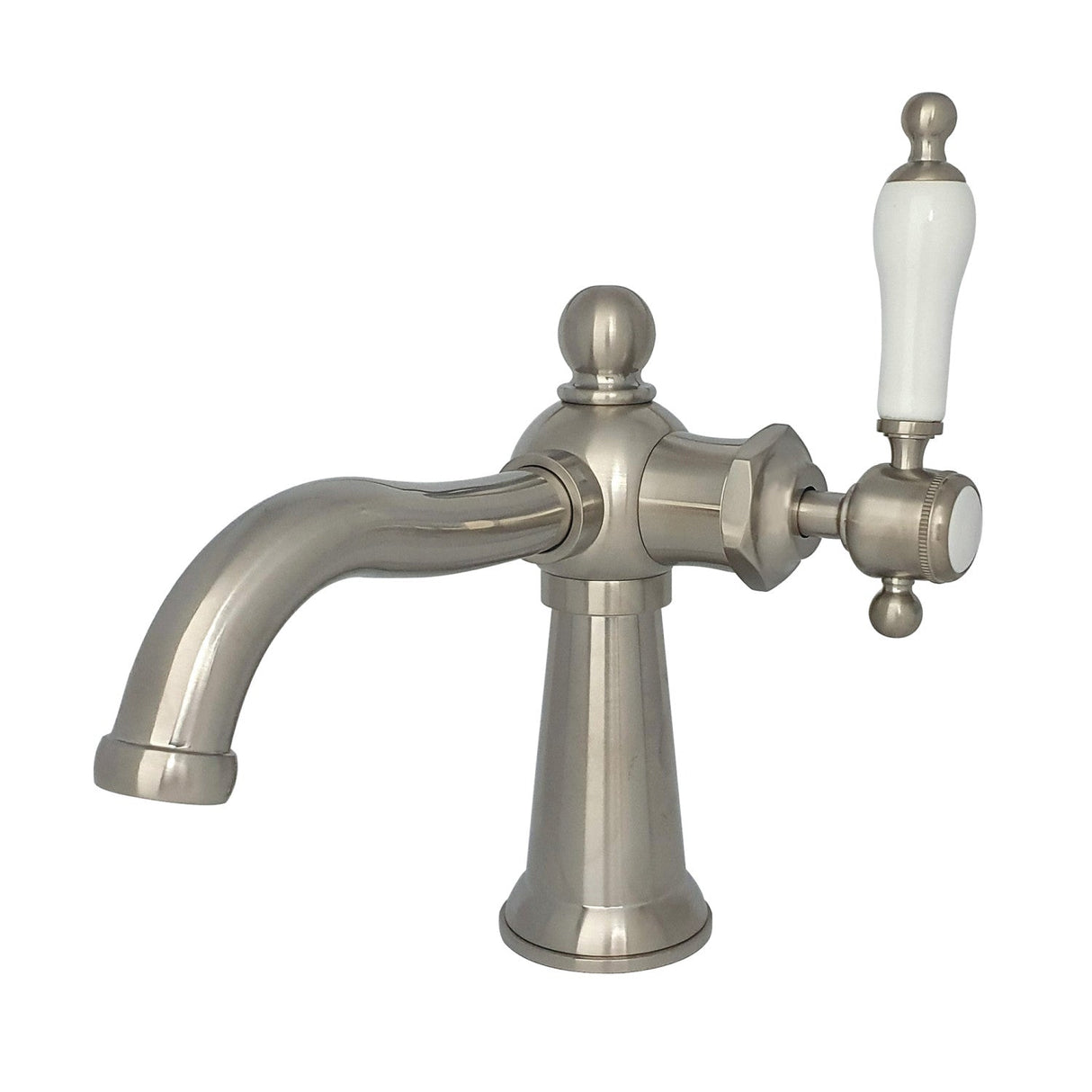 Nautical KS154KLBN Single-Handle 1-Hole Deck Mount Bathroom Faucet with Push Pop-Up, Brushed Nickel