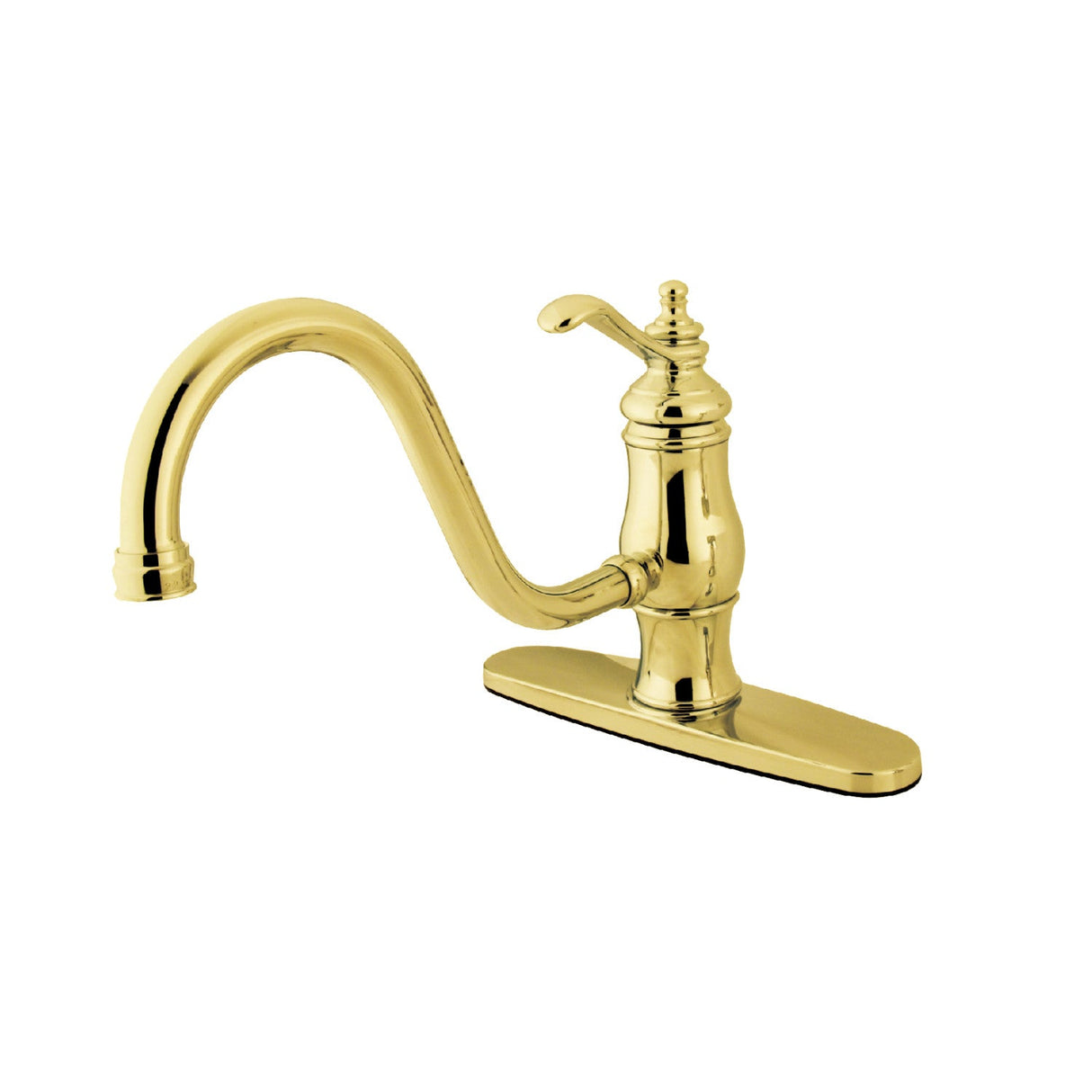 Heritage KS1572TLLS Single-Handle 1-or-3 Hole Deck Mount Kitchen Faucet, Polished Brass