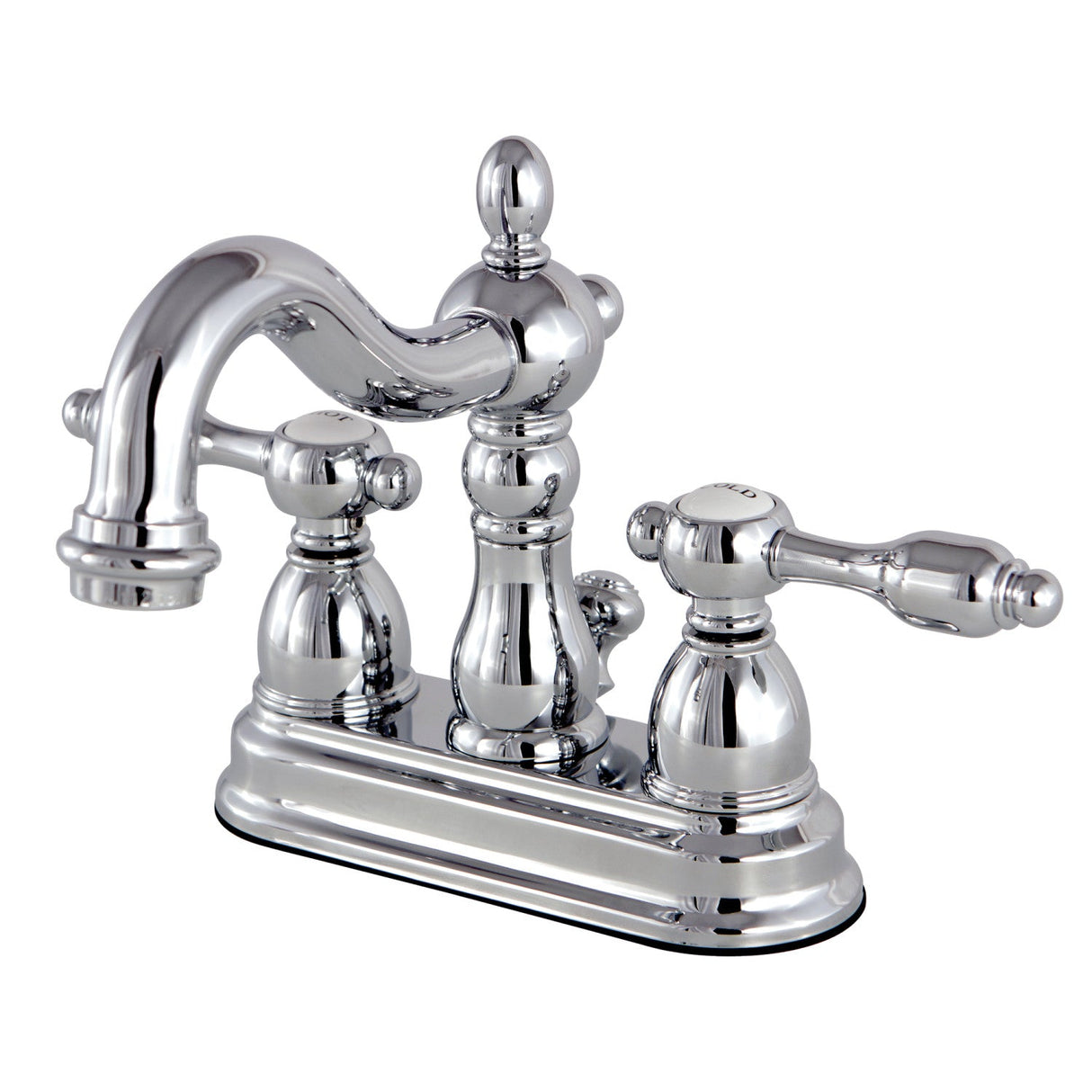 Tudor KS1601TAL Two-Handle 3-Hole Deck Mount 4" Centerset Bathroom Faucet with Brass Pop-Up, Polished Chrome
