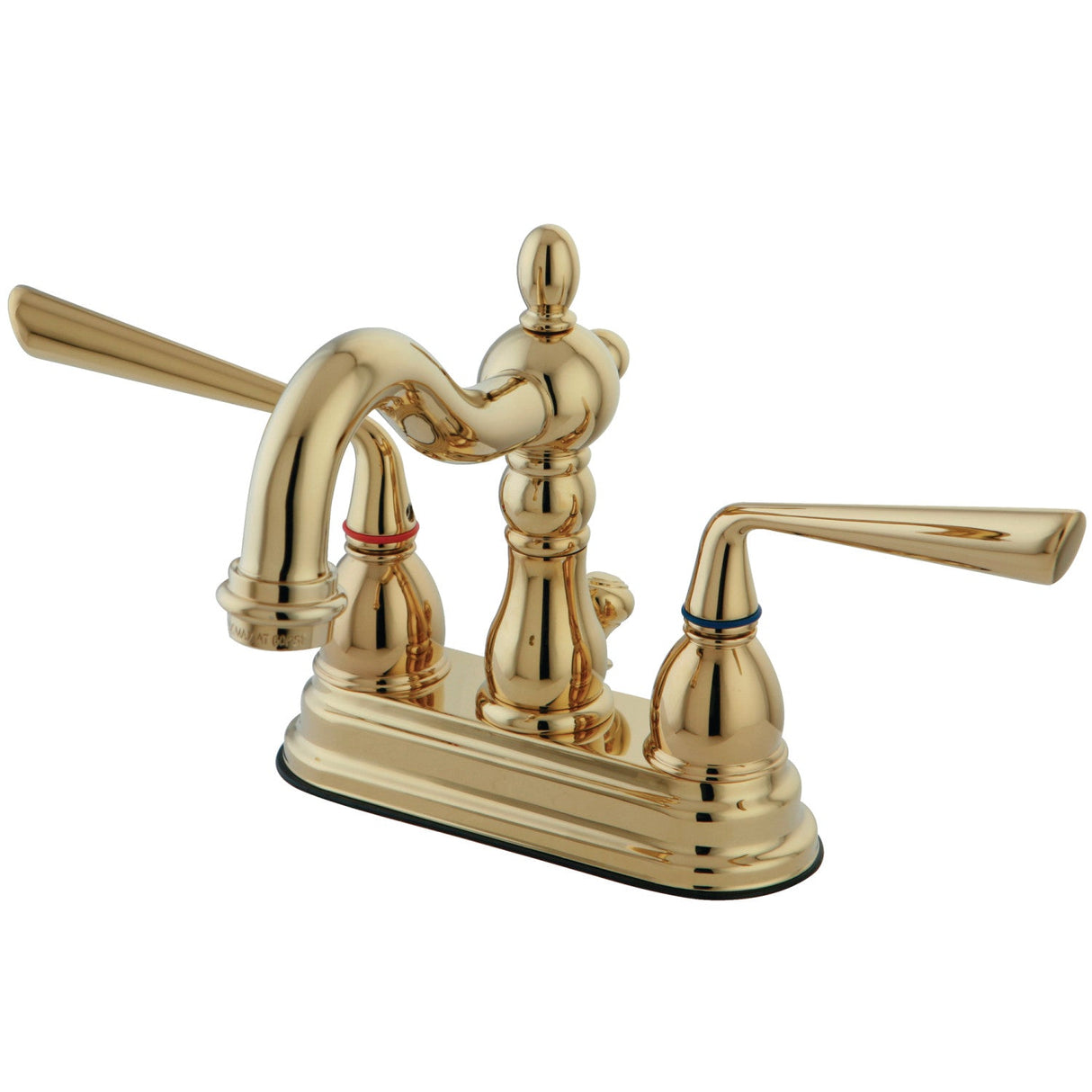 Silver Sage KS1602ZL Two-Handle 3-Hole Deck Mount 4" Centerset Bathroom Faucet with Brass Pop-Up, Polished Brass