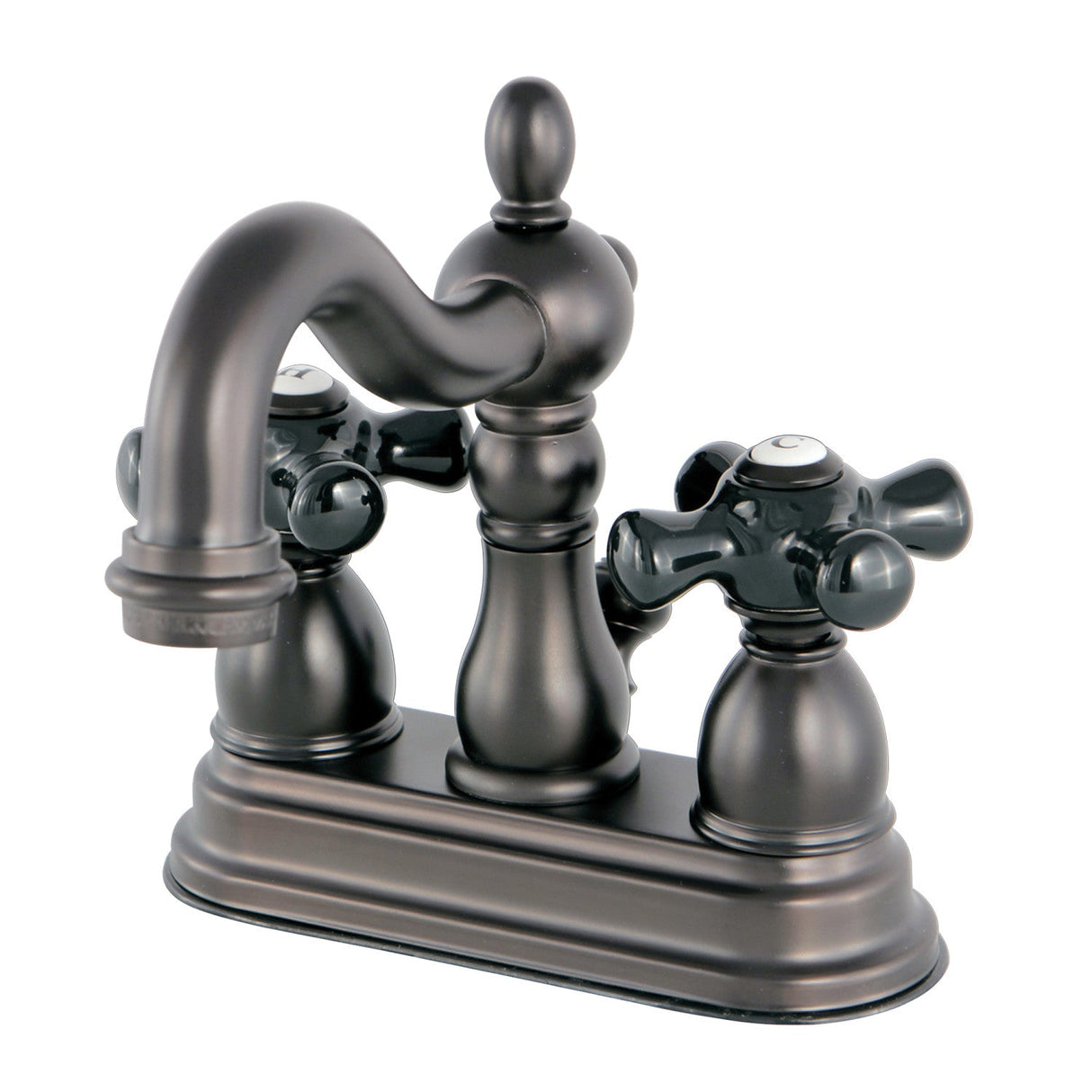 Duchess KS1605PKX Two-Handle 3-Hole Deck Mount 4" Centerset Bathroom Faucet with Brass Pop-Up, Oil Rubbed Bronze