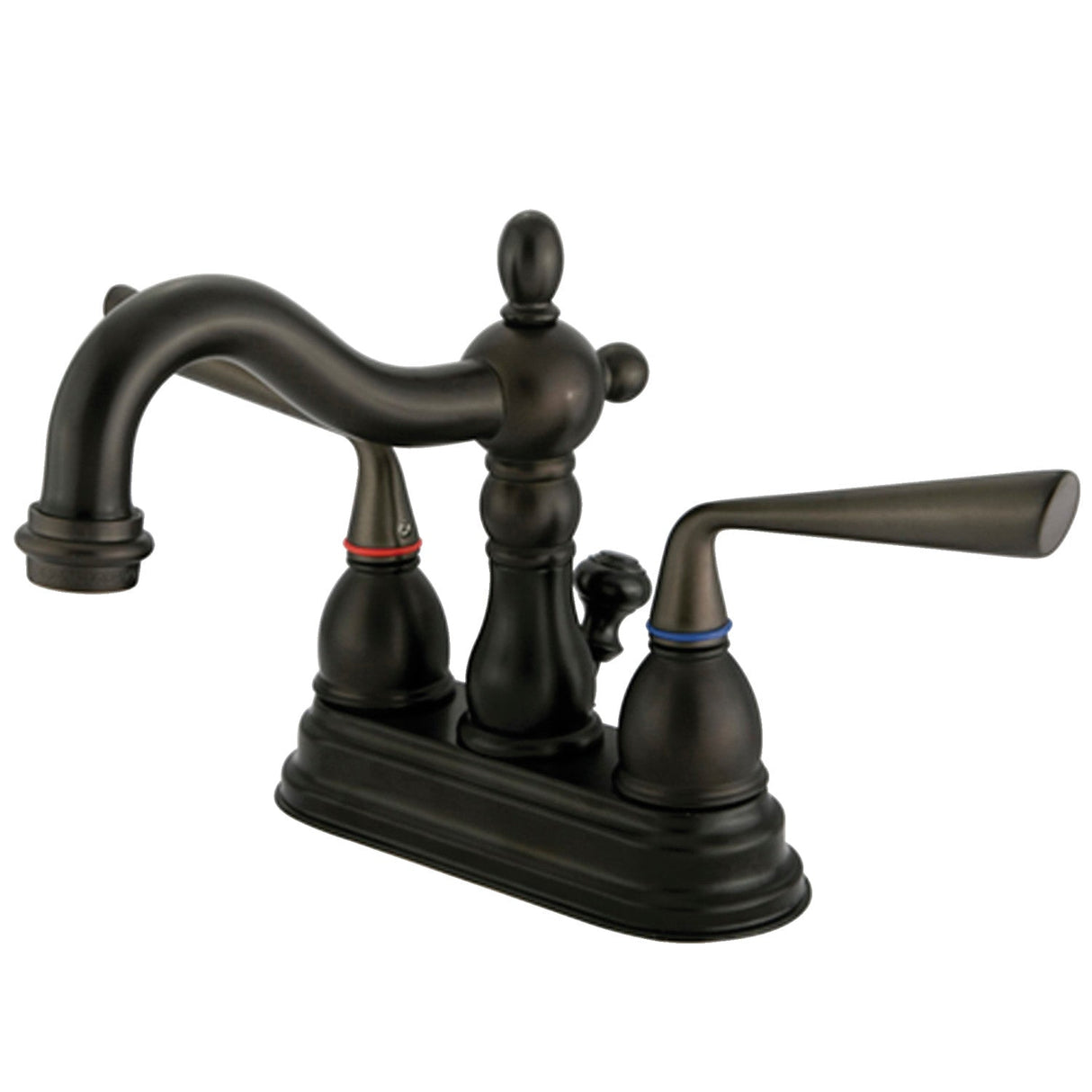Silver Sage KS1605ZL Two-Handle 3-Hole Deck Mount 4" Centerset Bathroom Faucet with Brass Pop-Up, Oil Rubbed Bronze