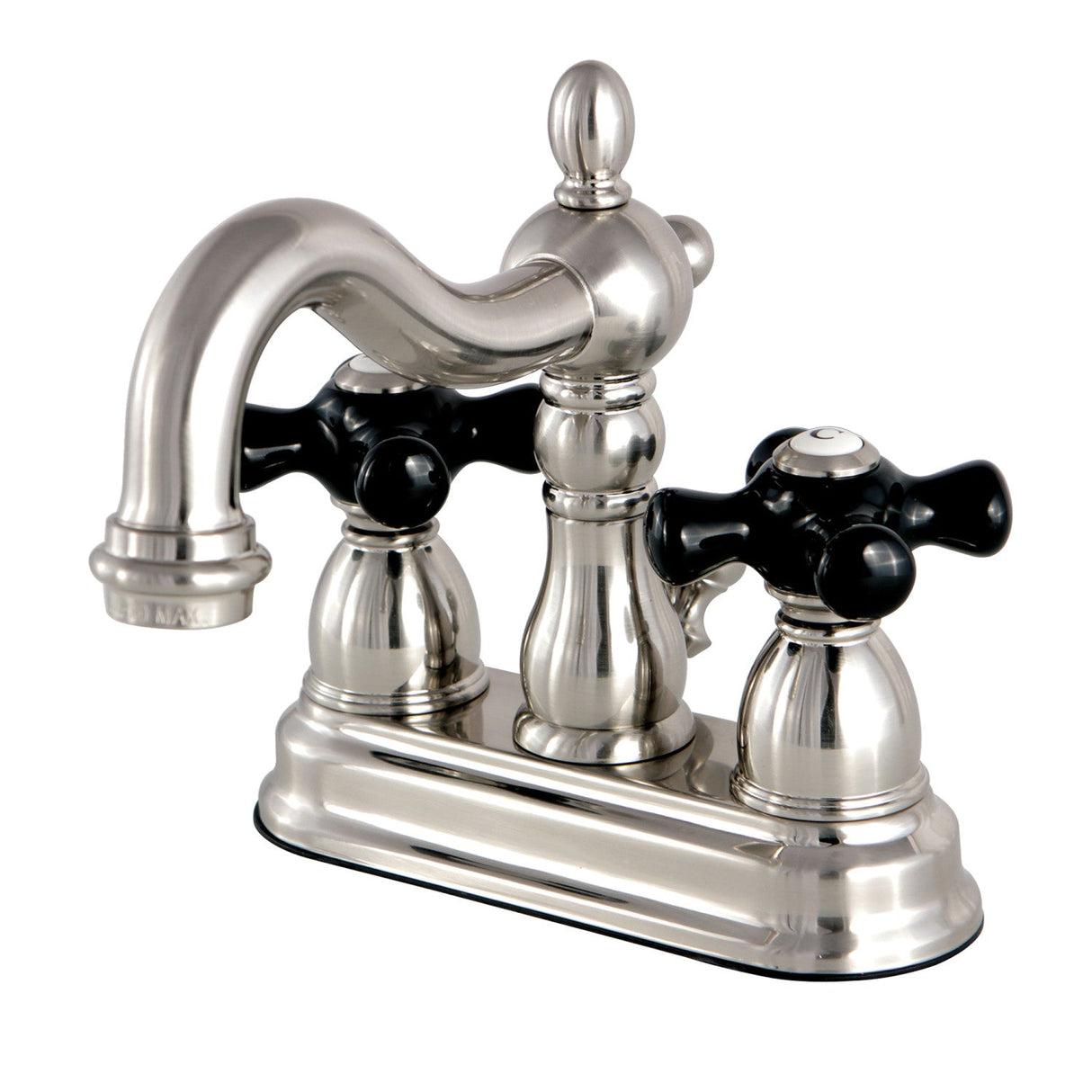 Duchess KS1608PKX Two-Handle 3-Hole Deck Mount 4" Centerset Bathroom Faucet with Brass Pop-Up, Brushed Nickel