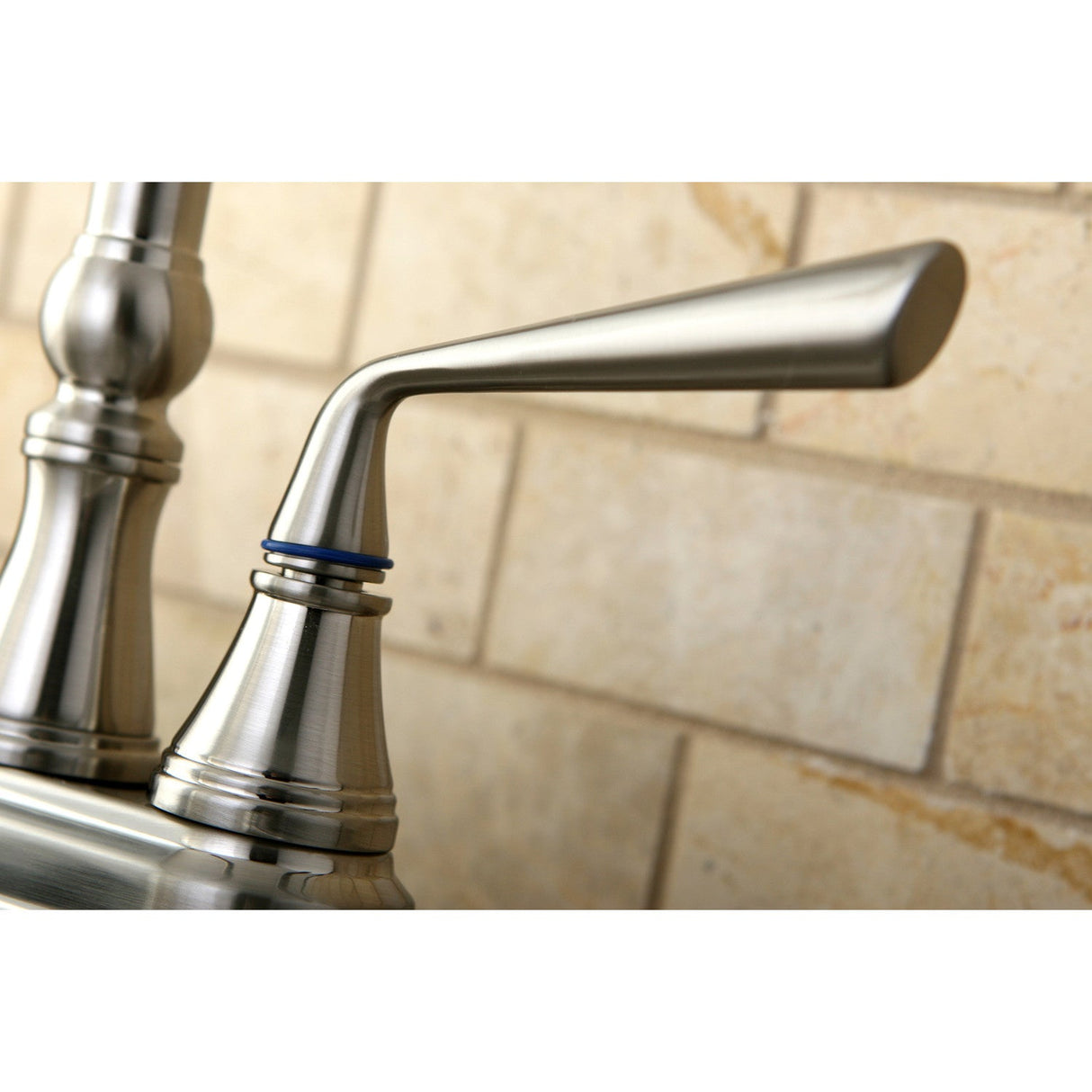 Silver Sage KS1608ZL Two-Handle 3-Hole Deck Mount 4" Centerset Bathroom Faucet with Brass Pop-Up, Brushed Nickel