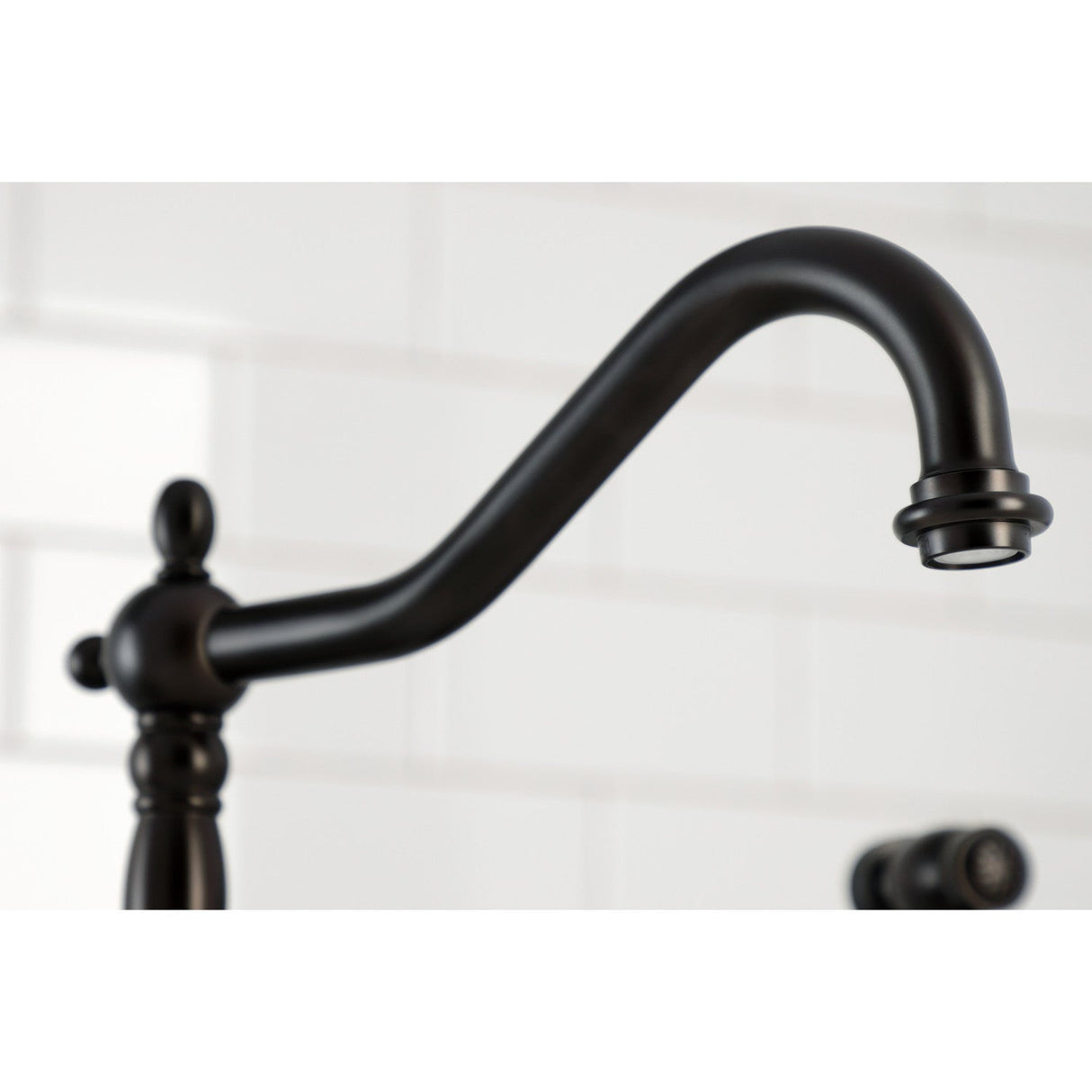 Duchess KS1795PKLBS Two-Handle 4-Hole Deck Mount Widespread Kitchen Faucet with Brass Sprayer, Oil Rubbed Bronze