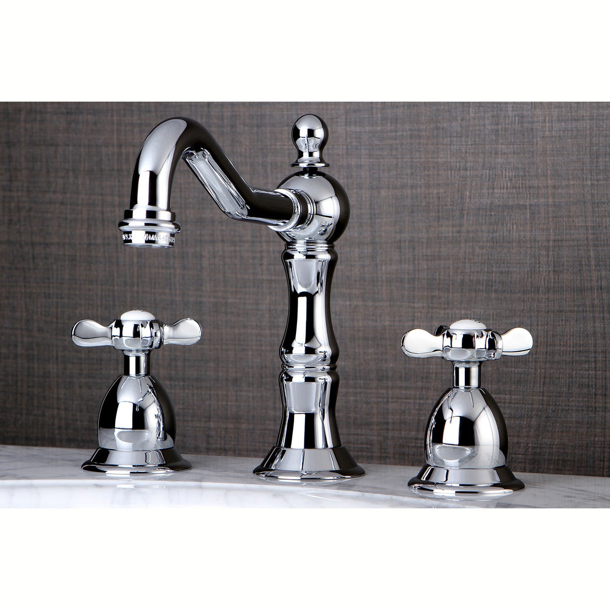 Essex KS1971BEX Two-Handle 3-Hole Deck Mount Widespread Bathroom Faucet with Brass Pop-Up, Polished Chrome