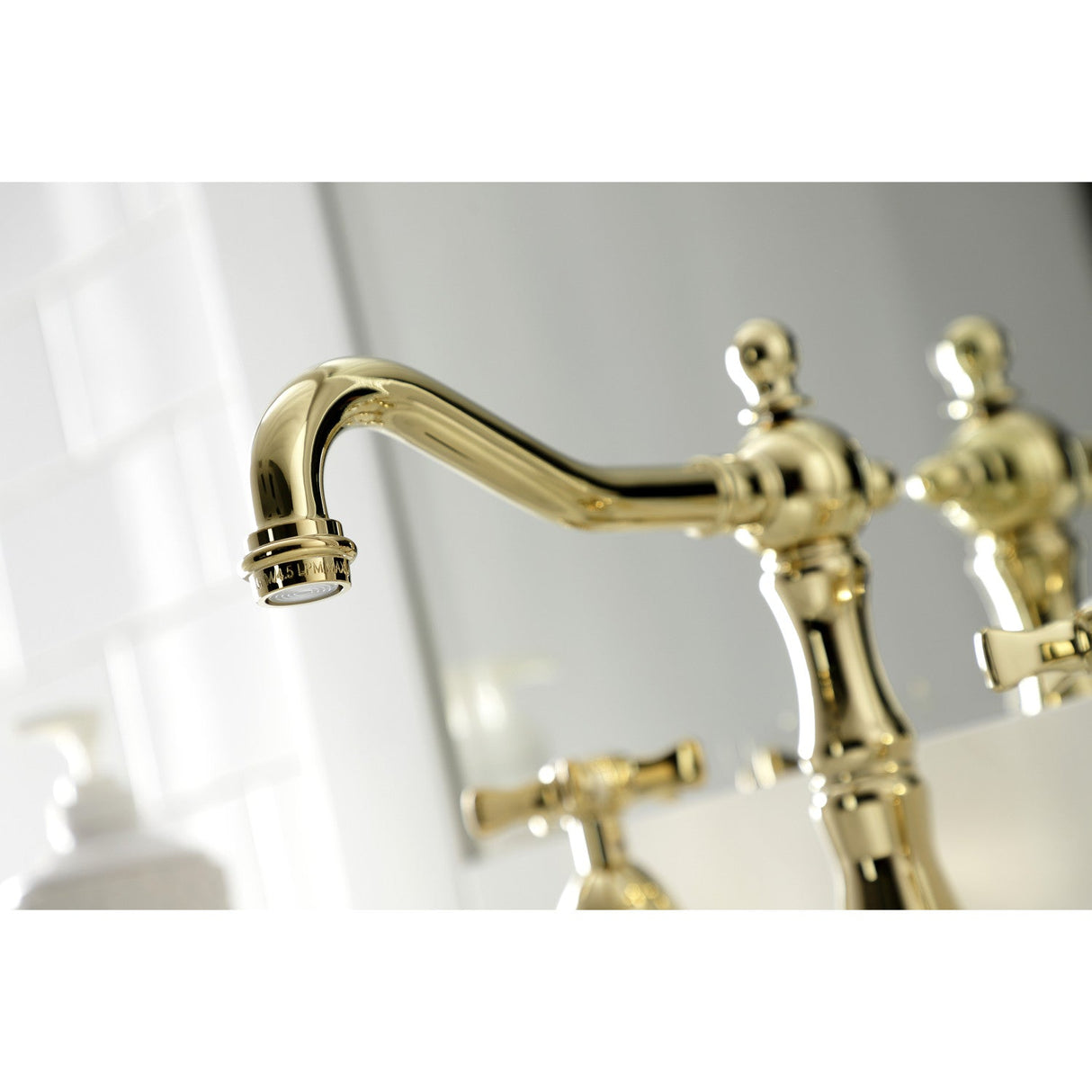 Hamilton KS1972NX Two-Handle 3-Hole Deck Mount Widespread Bathroom Faucet with Brass Pop-Up, Polished Brass