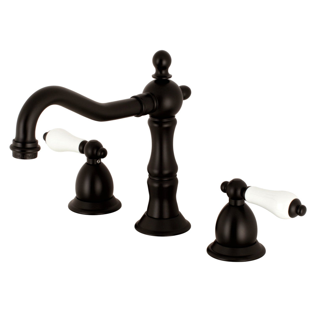 Heritage KS1975PL Two-Handle 3-Hole Deck Mount Widespread Bathroom Faucet with Brass Pop-Up, Oil Rubbed Bronze