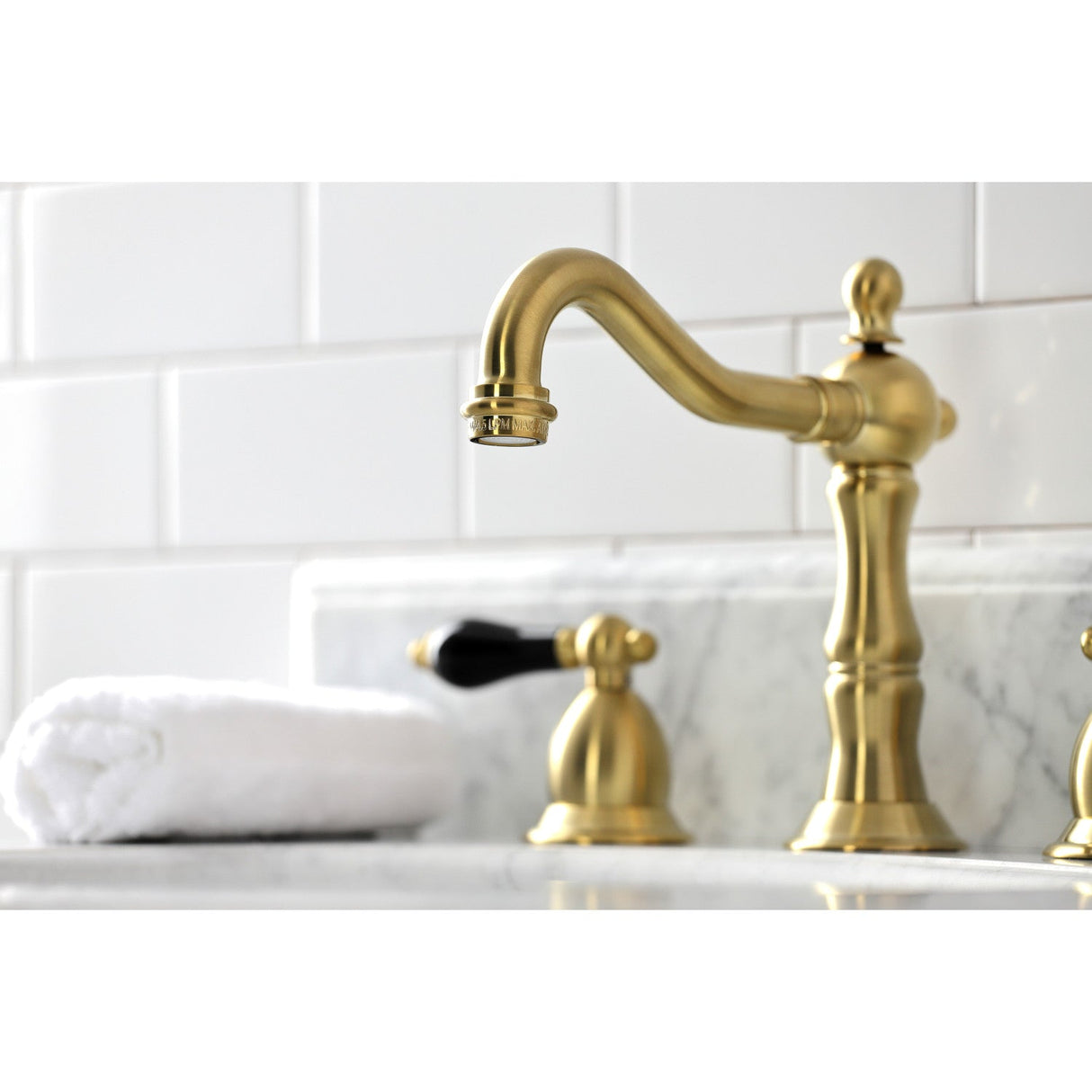 Duchess KS1977PKL Two-Handle 3-Hole Deck Mount Widespread Bathroom Faucet with Brass Pop-Up, Brushed Brass