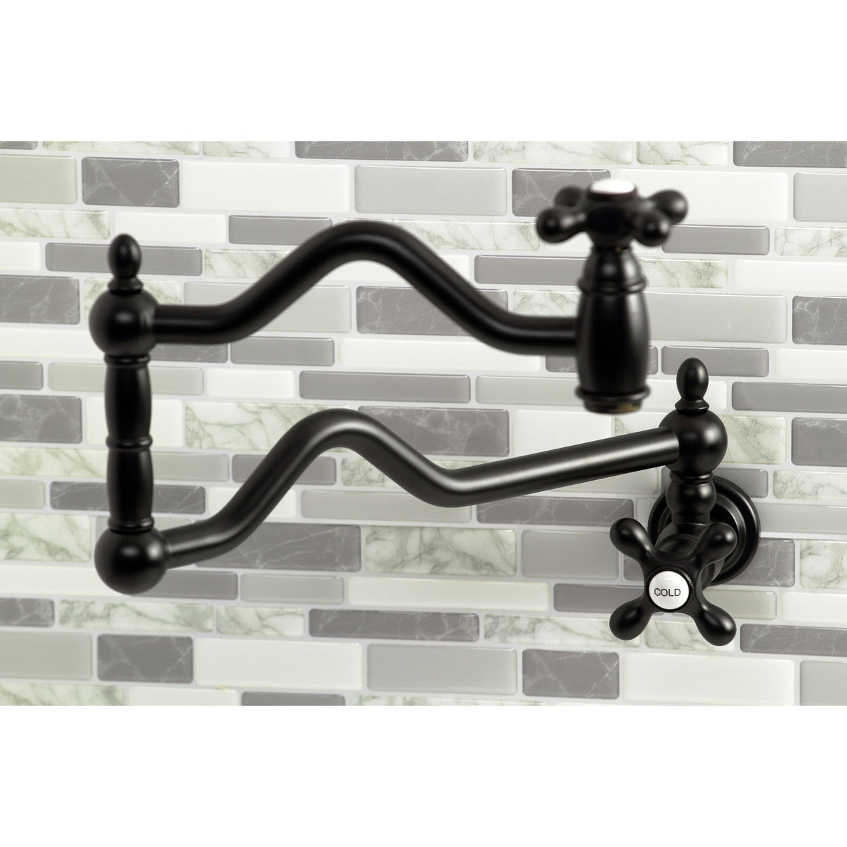 Heritage KS2100AX Two-Handle Pot Filler, Matte Black