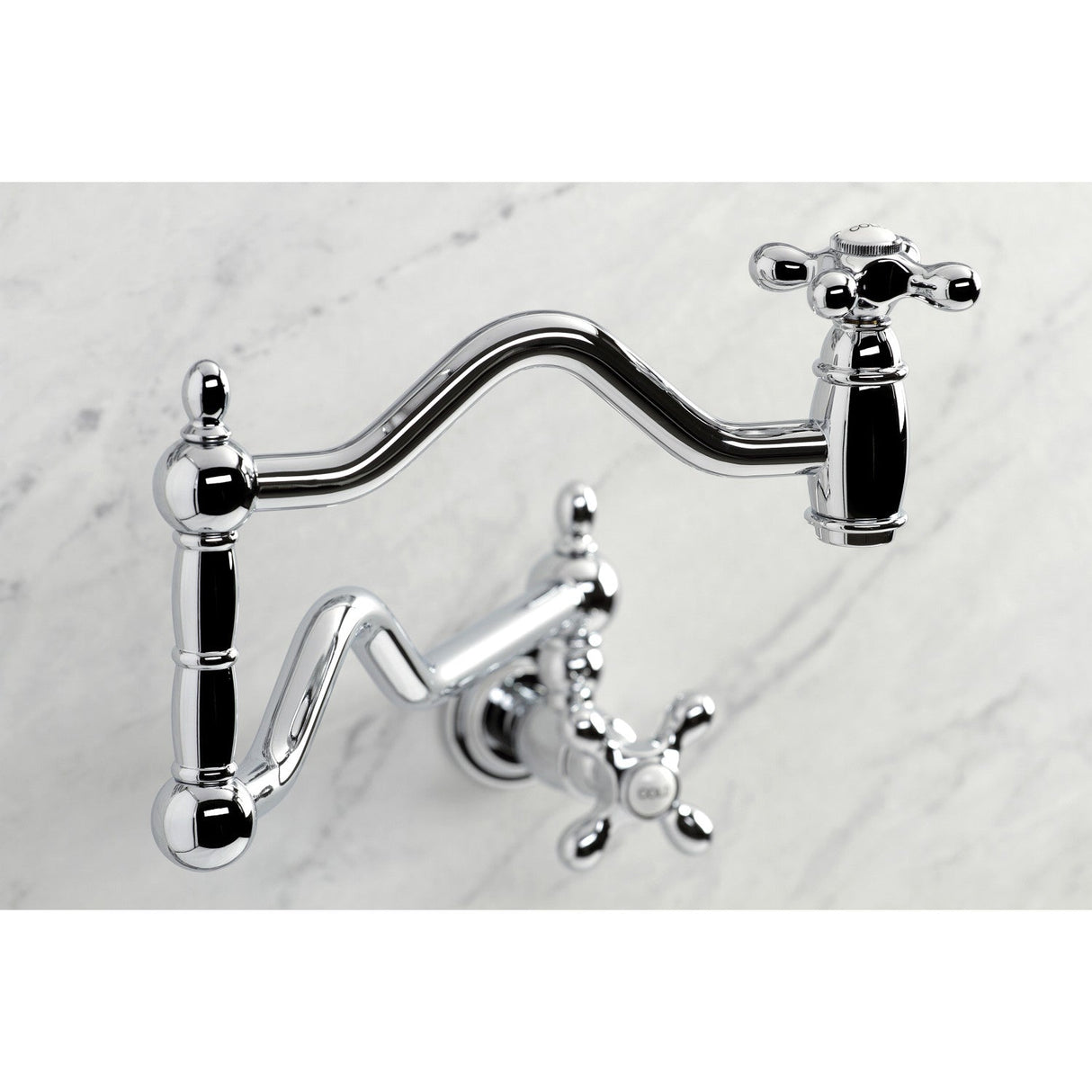 Heritage KS2101AX Two-Handle Pot Filler, Polished Chrome