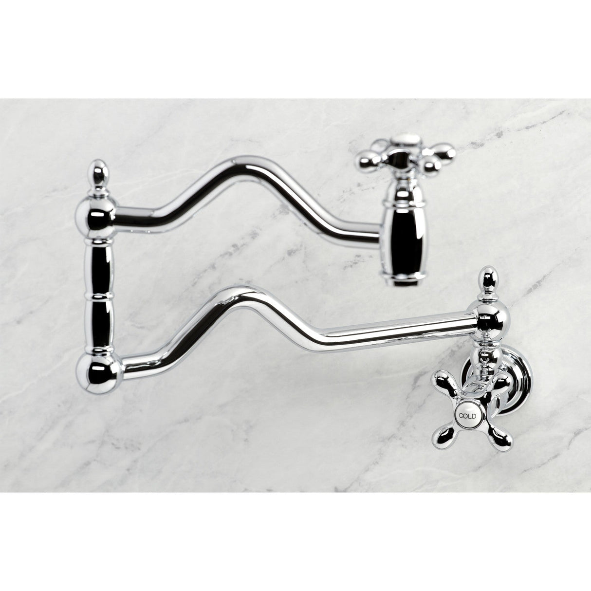 Heritage KS2101AX Two-Handle Pot Filler, Polished Chrome