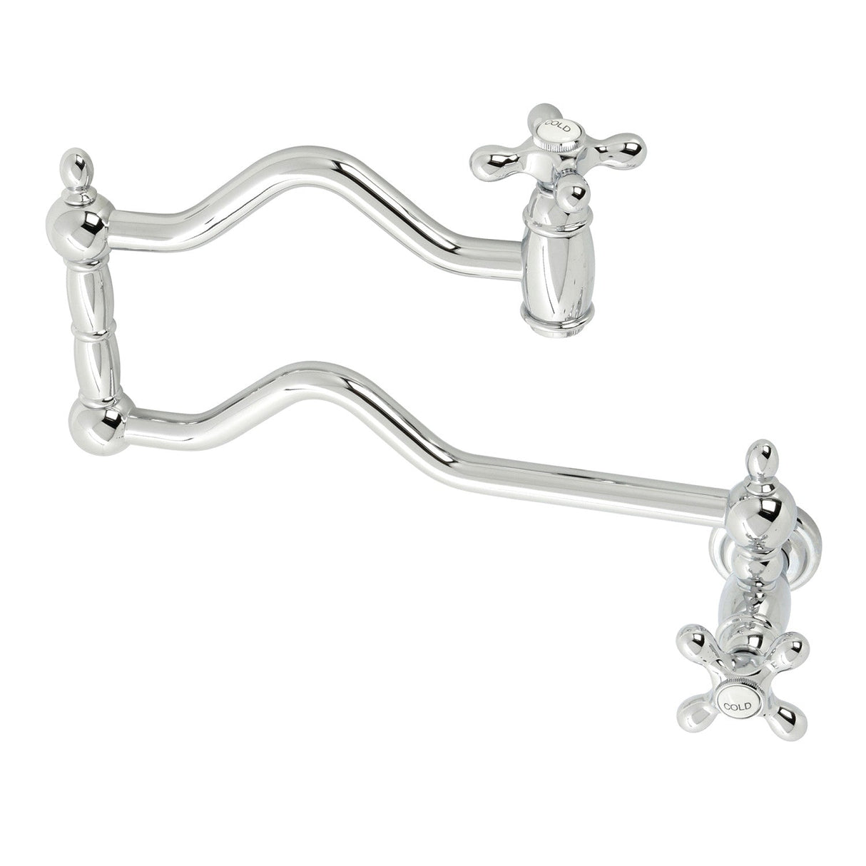 Heritage KS2101AX Two-Handle Pot Filler, Polished Chrome