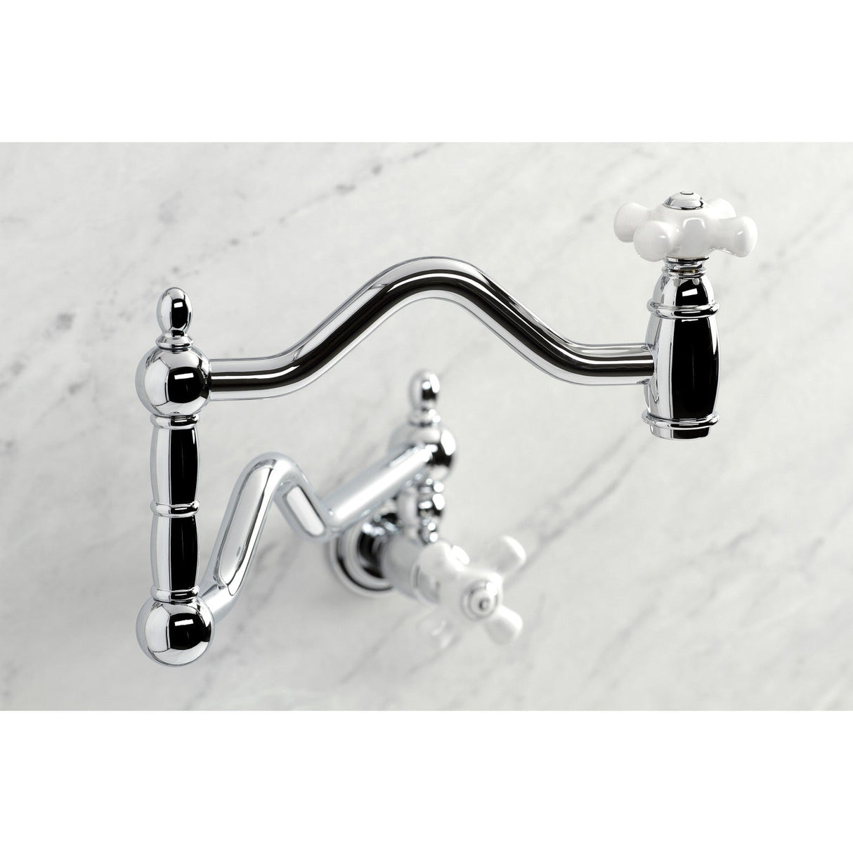 Heritage KS2101PX Two-Handle Pot Filler, Polished Chrome