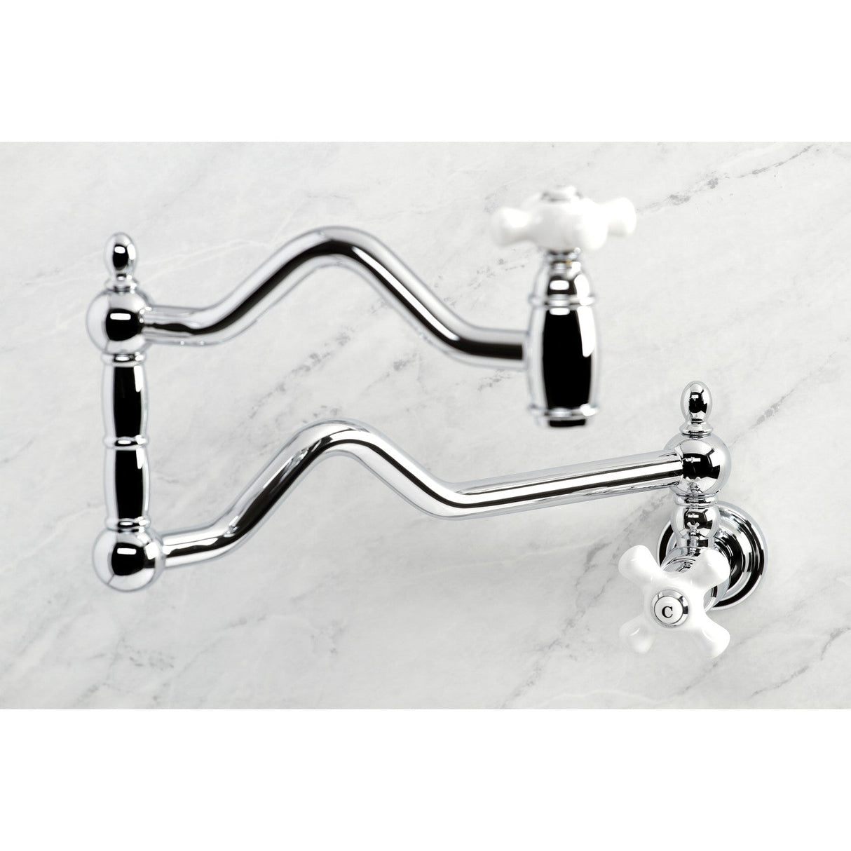 Heritage KS2101PX Two-Handle Pot Filler, Polished Chrome