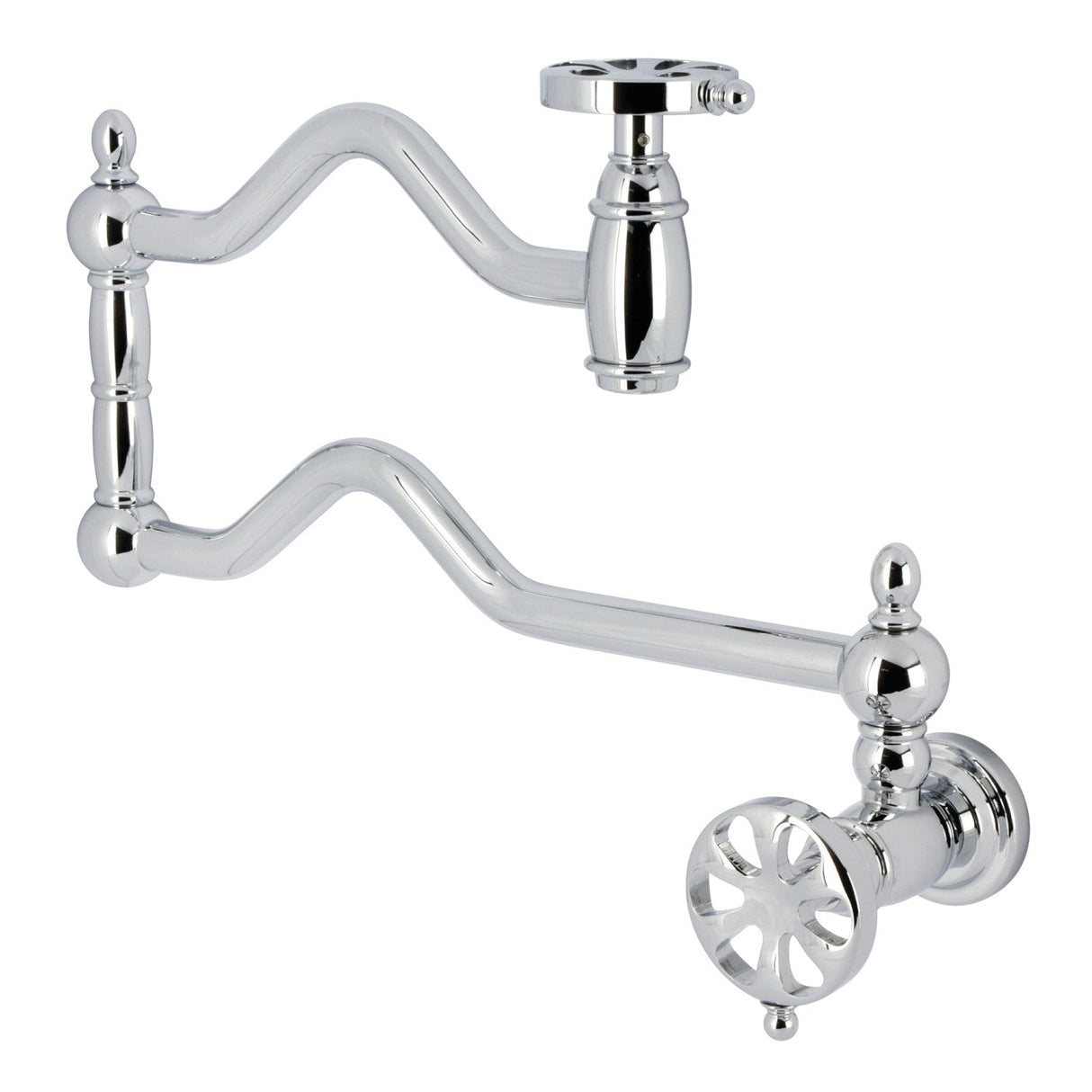 Belknap KS2101RX Two-Handle Pot Filler, Polished Chrome