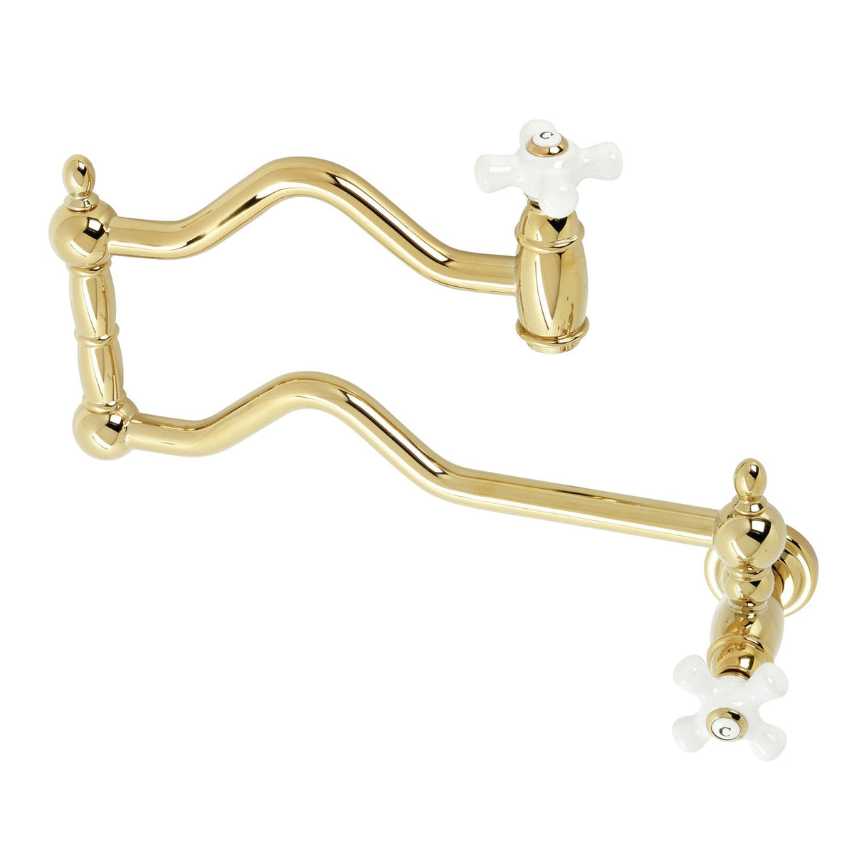 Heritage KS2102PX Two-Handle Pot Filler, Polished Brass