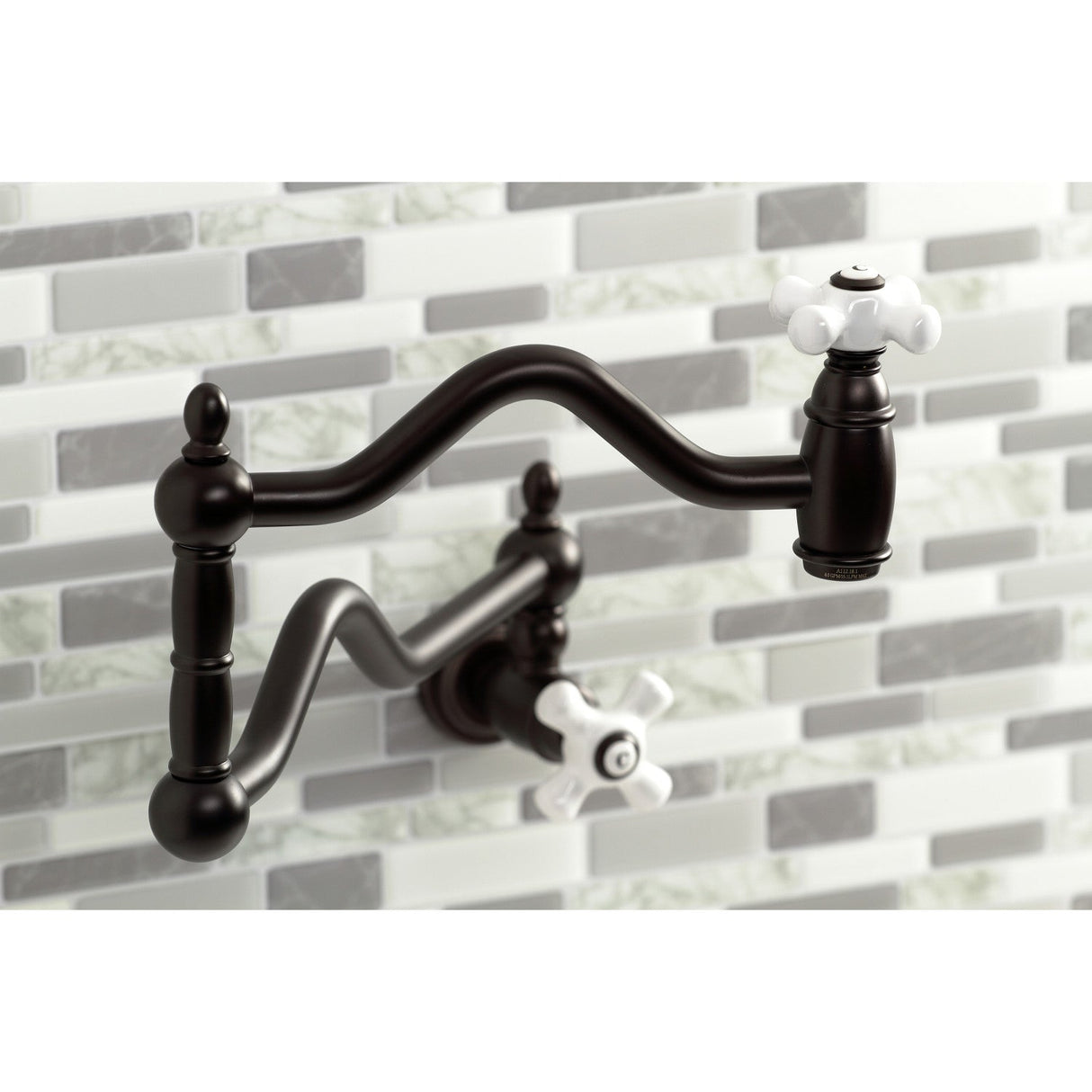 Heritage KS2105PX Two-Handle Pot Filler, Oil Rubbed Bronze
