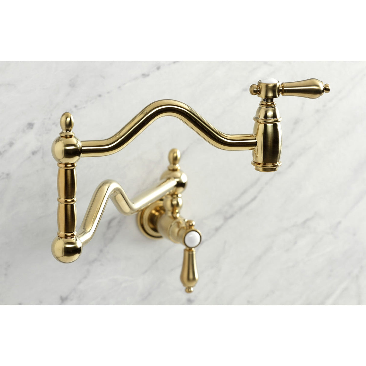Heirloom KS2107BAL Two-Handle Pot Filler, Brushed Brass