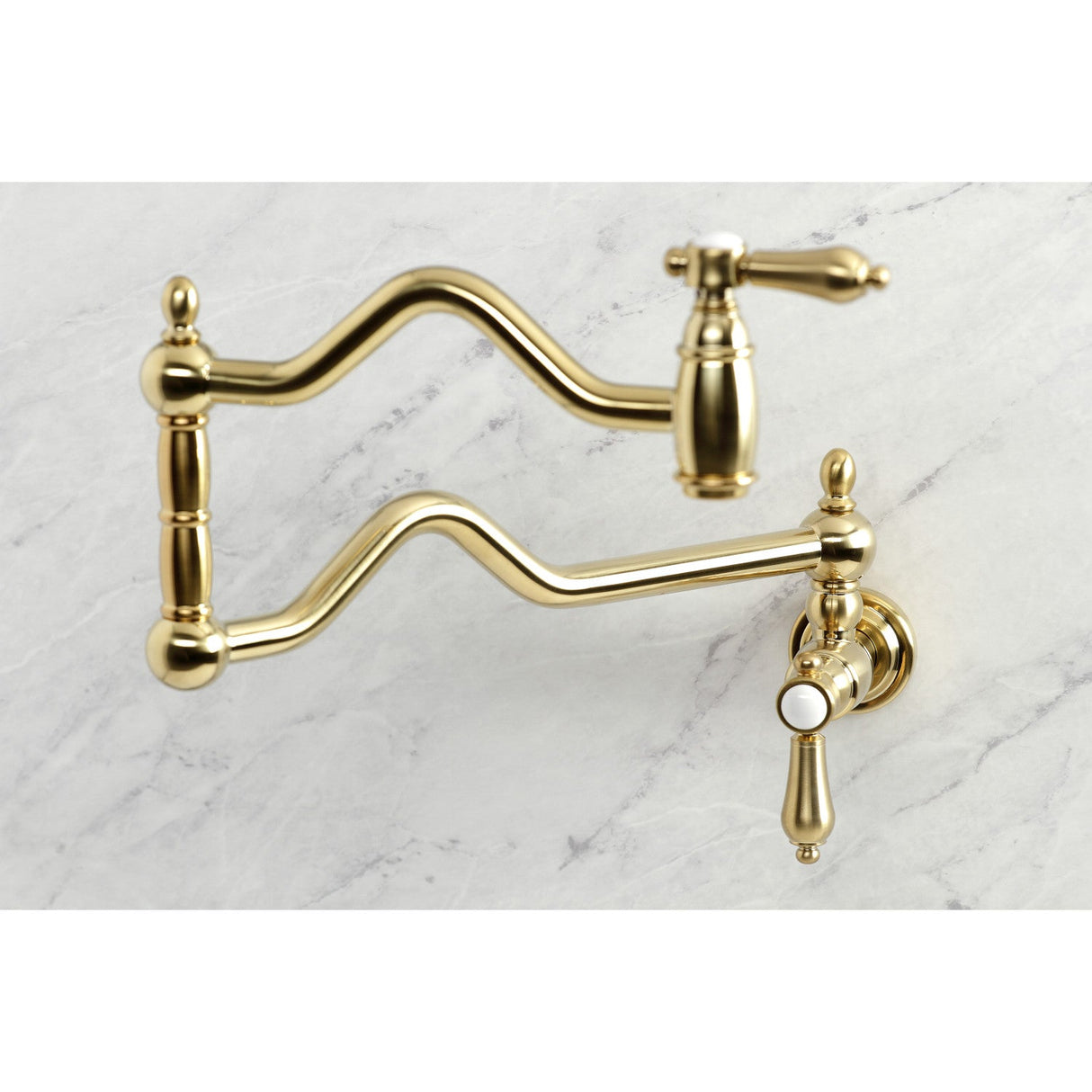 Heirloom KS2107BAL Two-Handle Pot Filler, Brushed Brass