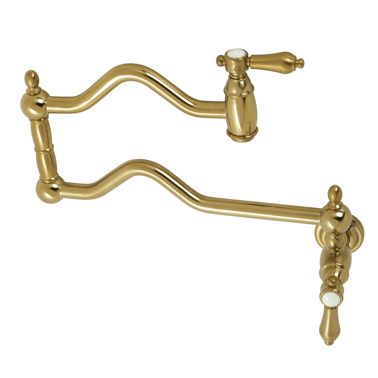 Heirloom KS2107BAL Two-Handle Pot Filler, Brushed Brass