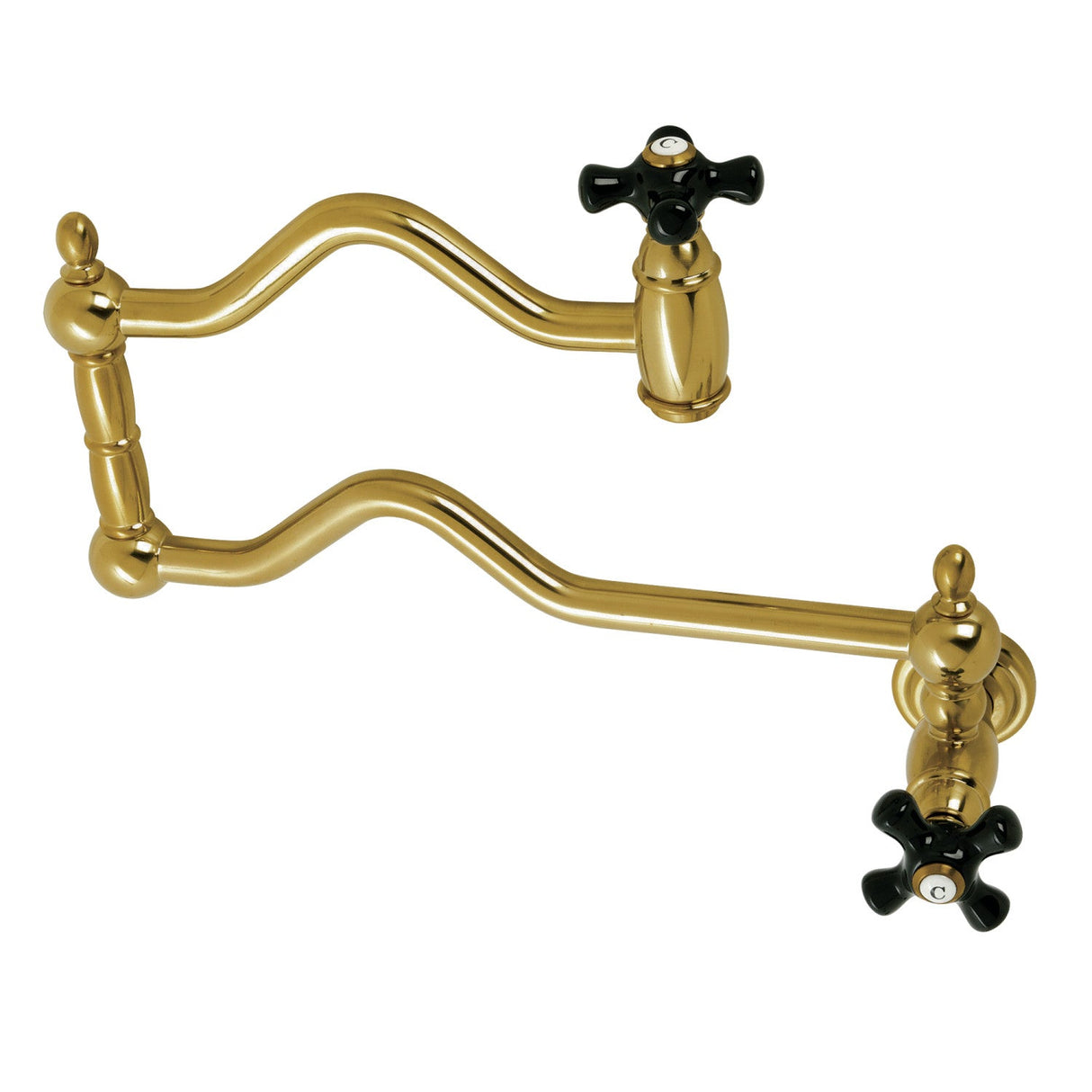 Duchess KS2107PKX Two-Handle Pot Filler, Brushed Brass