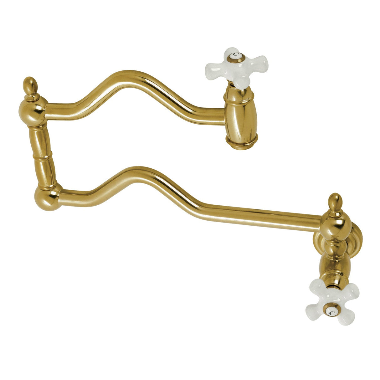 Heritage KS2107PX Two-Handle Pot Filler, Brushed Brass