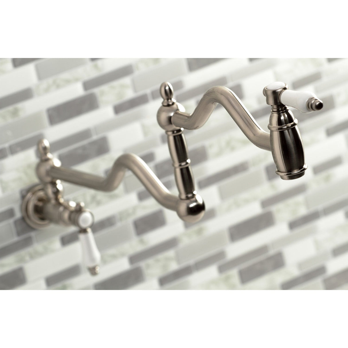 Bel-Air KS2108BPL Two-Handle Pot Filler, Brushed Nickel