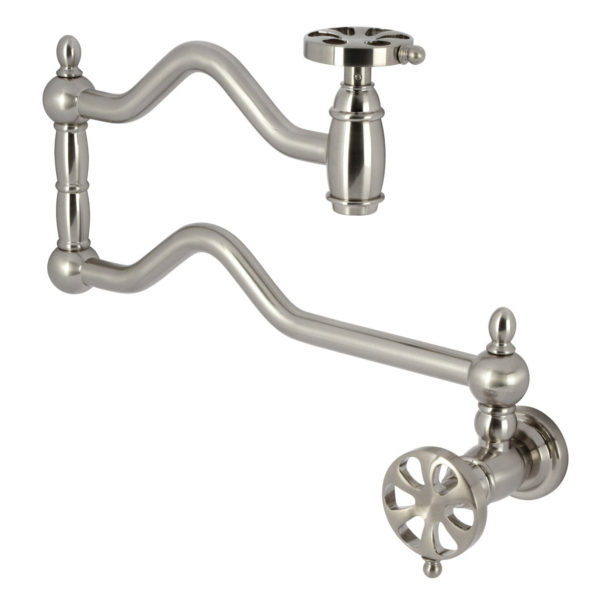 Belknap KS2108RX Two-Handle Pot Filler, Brushed Nickel