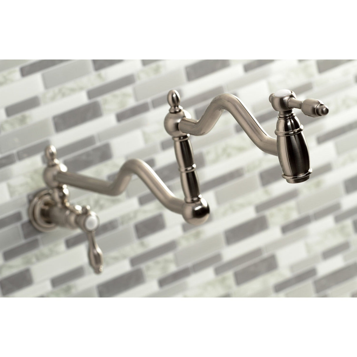 Tudor KS2108TAL Two-Handle Pot Filler, Brushed Nickel
