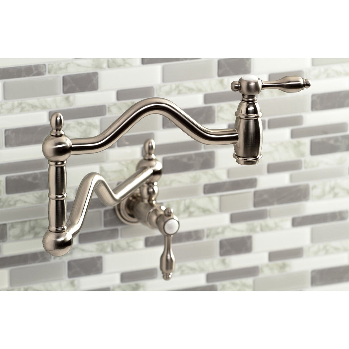 Tudor KS2108TAL Two-Handle Pot Filler, Brushed Nickel
