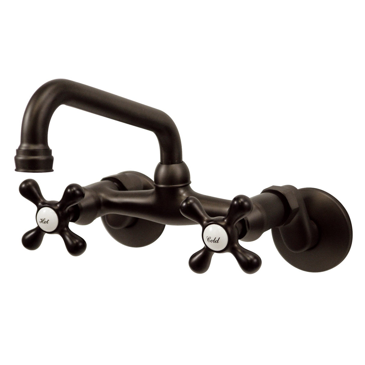 Kingston KS213ORB Two-Handle 2-Hole Wall Mount Kitchen Faucet, Oil Rubbed Bronze
