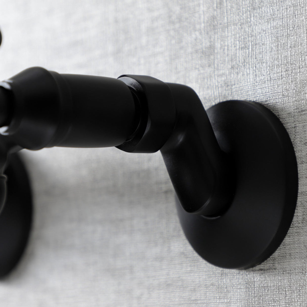 Kingston KS215MB Two-Handle 2-Hole Wall Mount Bathroom Faucet, Matte Black