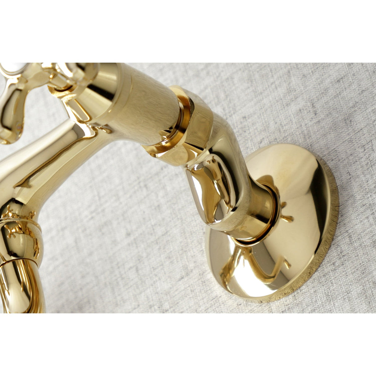 Kingston KS215PB Two-Handle 2-Hole Wall Mount Bathroom Faucet, Polished Brass