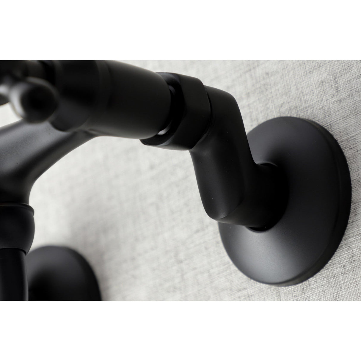 Kingston KS216MB Two-Handle 2-Hole Wall Mount Bathroom Faucet, Matte Black