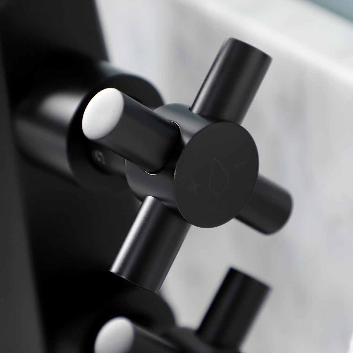 Constantine KS2260DX Two-Handle 1-Hole Deck Mount Bathroom Faucet with Push Pop-Up, Matte Black