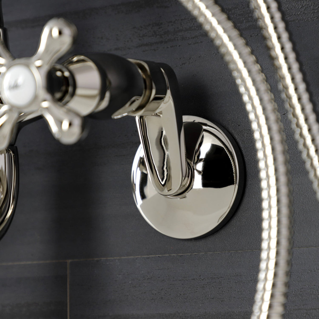 Kingston KS226PN Two-Handle Clawfoot Tub Faucet with Hand Shower, Polished Nickel