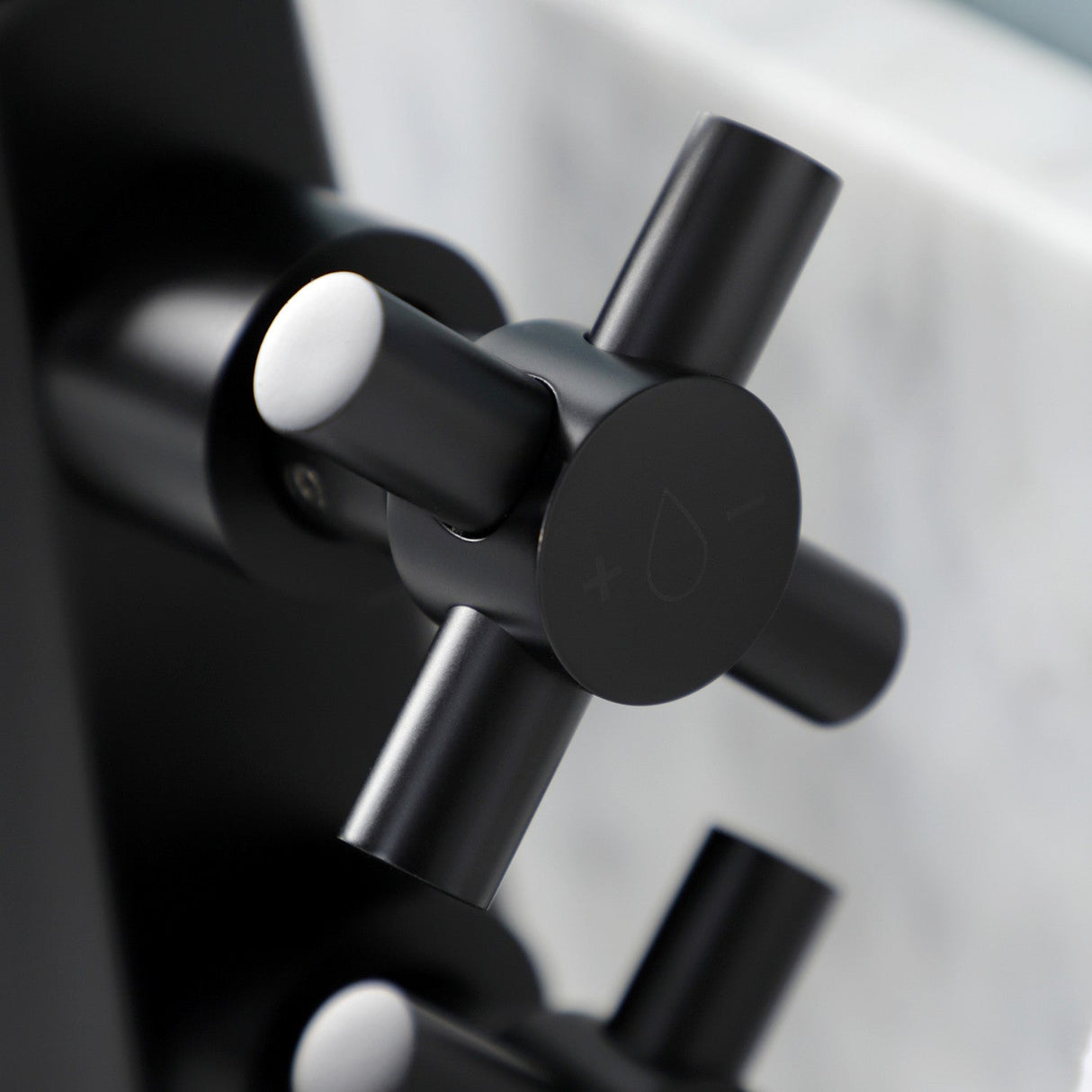 Constantine KS2290DX Two-Handle 1-Hole Deck Mount Bathroom Faucet with Push Pop-Up, Matte Black