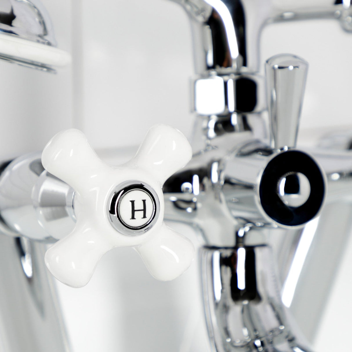 Kingston KS229PXC Three-Handle 2-Hole Tub Wall Mount Clawfoot Tub Faucet with Hand Shower, Polished Chrome