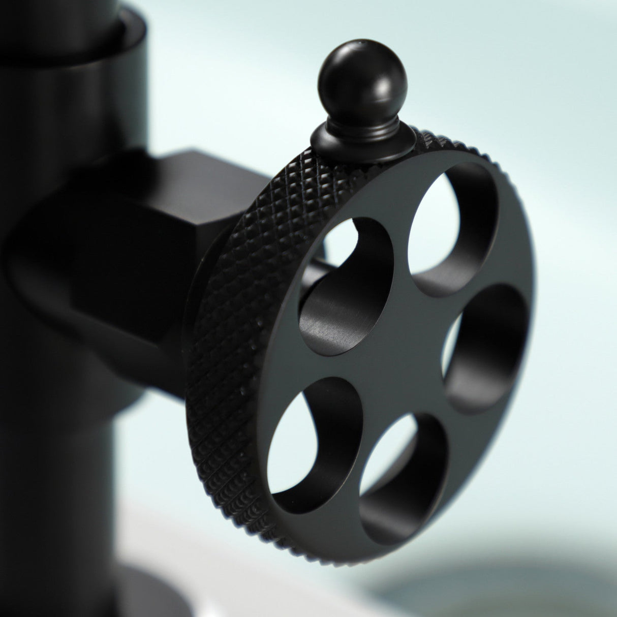 Webb KS2330RKX Two-Handle 4-Hole Deck Mount Bridge Kitchen Faucet with Knurled Handle and Brass Side Sprayer, Matte Black