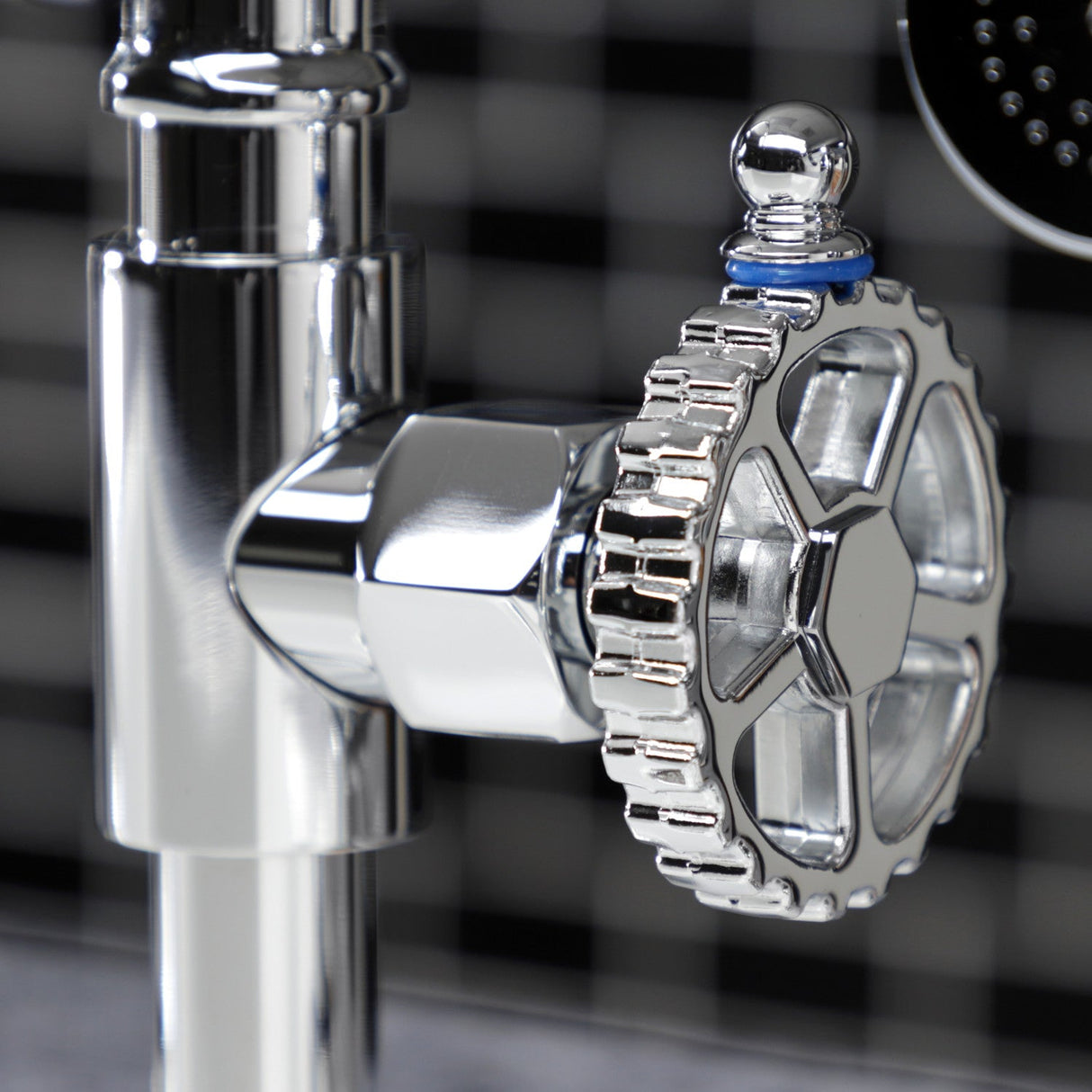 Fuller KS2331CG Two-Handle 4-Hole Deck Mount Bridge Kitchen Faucet with Brass Sprayer, Polished Chrome