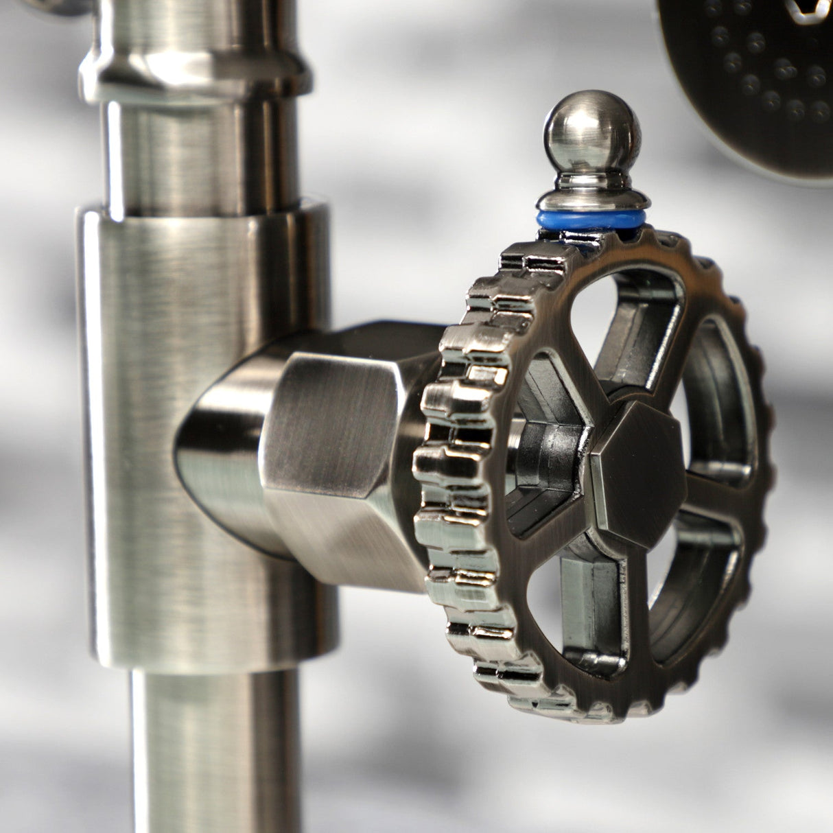 Fuller KS2334CG Two-Handle 4-Hole Deck Mount Bridge Kitchen Faucet with Brass Sprayer, Black Stainless