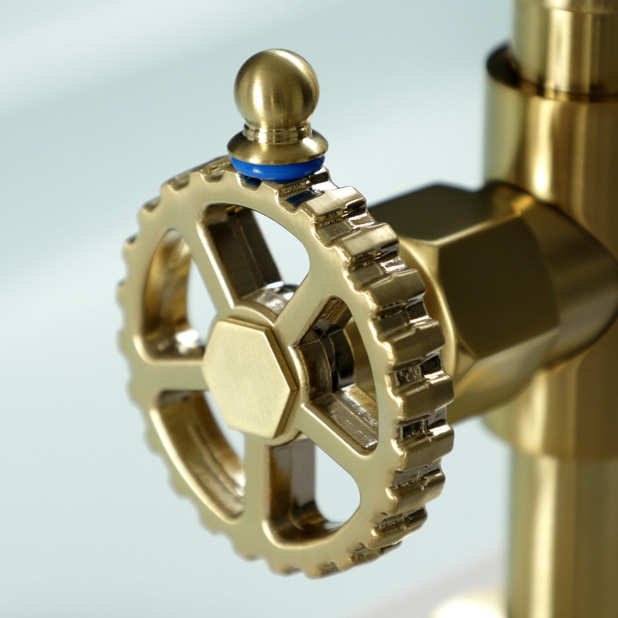 Fuller KS2337CG Two-Handle 4-Hole Deck Mount Bridge Kitchen Faucet with Brass Sprayer, Brushed Brass