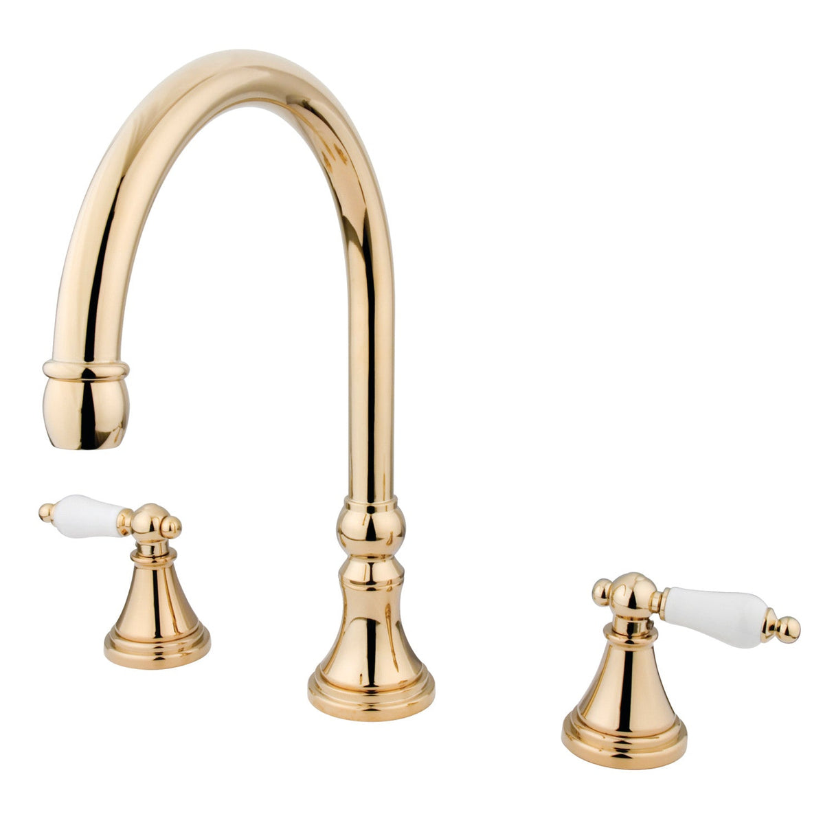 Roman KS2342PL Two-Handle 3-Hole Deck Mount Roman Tub Faucet, Polished Brass