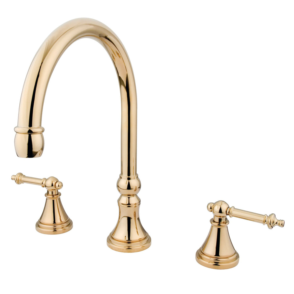 Templeton KS2342TL Two-Handle 3-Hole Deck Mount Roman Tub Faucet, Polished Brass