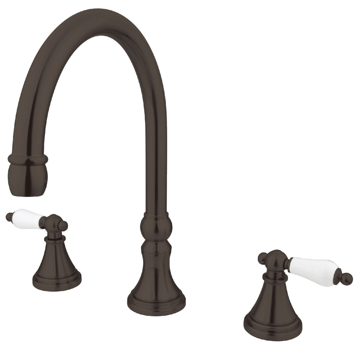 Roman KS2345PL Two-Handle 3-Hole Deck Mount Roman Tub Faucet, Oil Rubbed Bronze