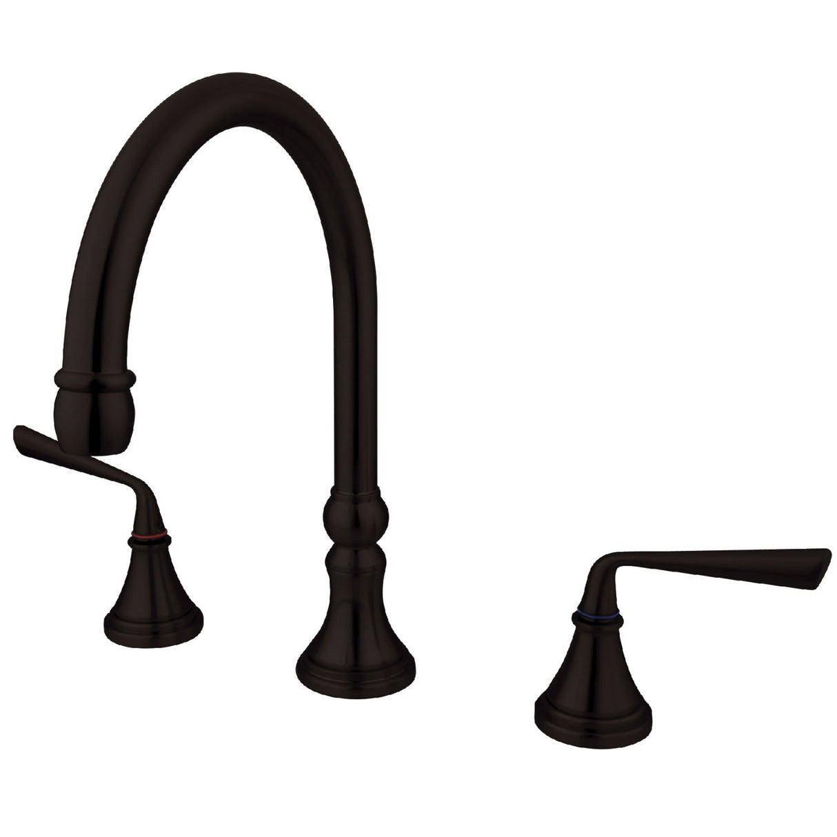 Silver Sage KS2345ZL Two-Handle 3-Hole Deck Mount Roman Tub Faucet, Oil Rubbed Bronze