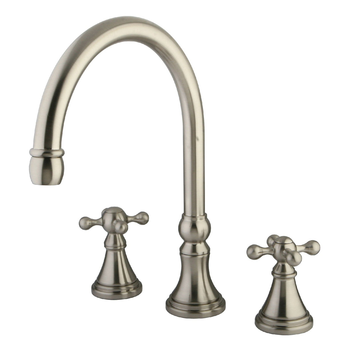 Roman KS2348KX Two-Handle 3-Hole Deck Mount Roman Tub Faucet, Brushed Nickel